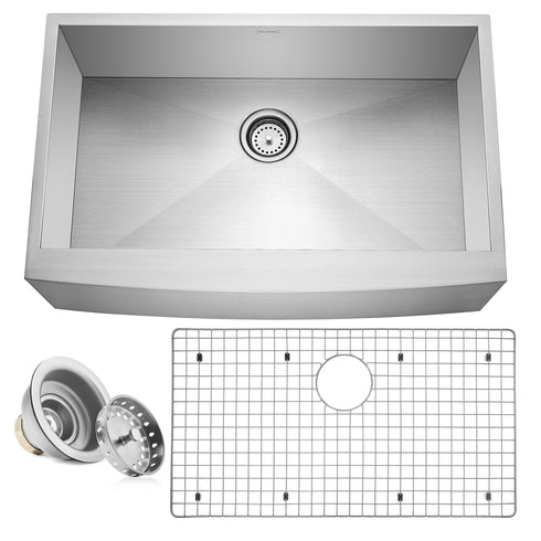 33 x 21 x 10-in Farmhouse Apron Stainless Steel Kitchen Sink
